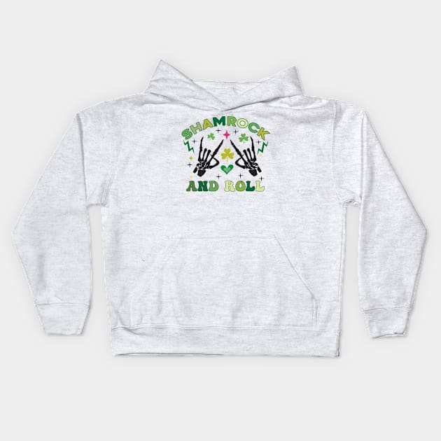 Shamrock and Roll Kids Hoodie by MZeeDesigns